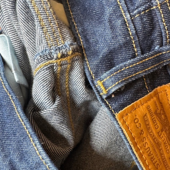 Levi’s Premium Women’s Ribcage Boot Dark Blue Wash Button Fly Blue Jeans Size 25 - Picture 12 of 14